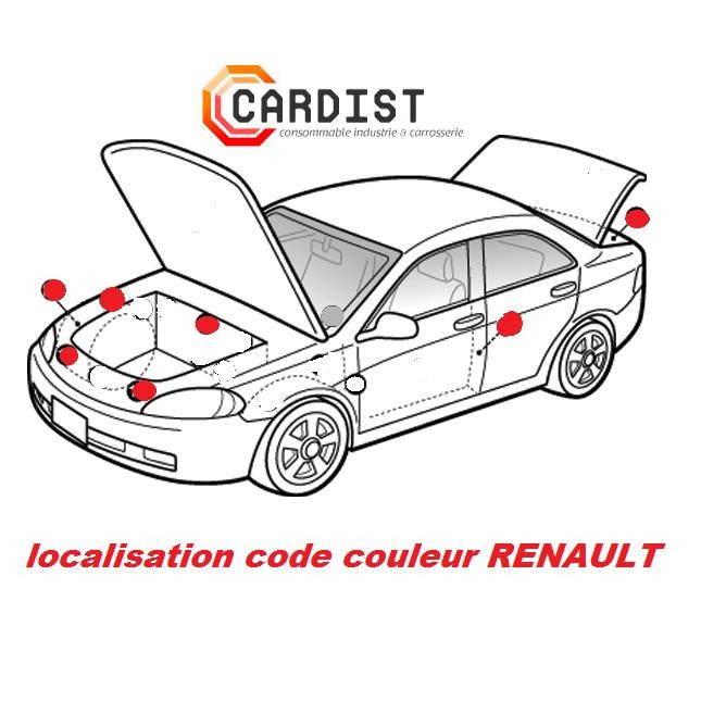 kit Bombe de peinture- code 369-  Blanc glacier pour Renault + 400 ml de vernis en spray